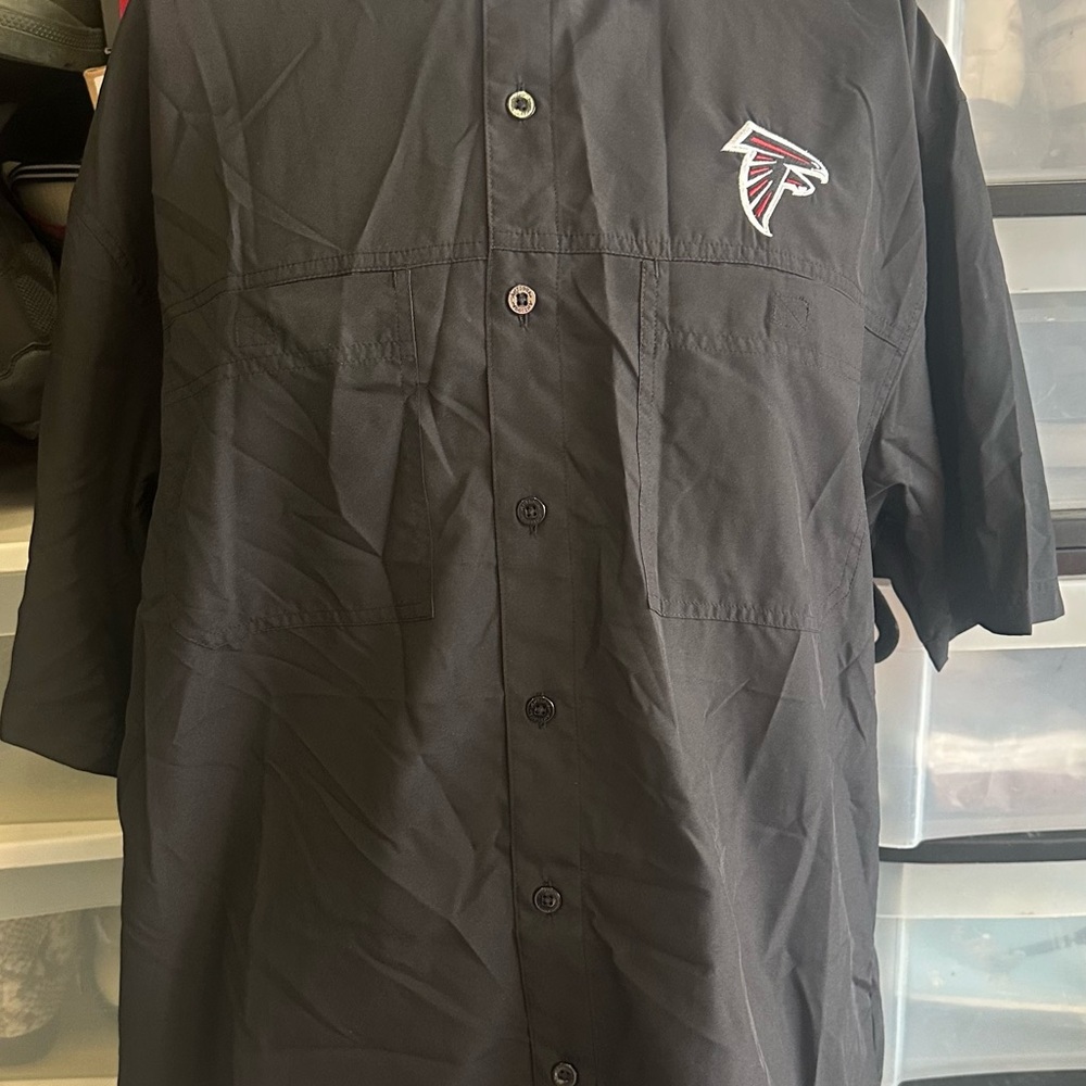 NFL Black Button Down Shirt with Logo